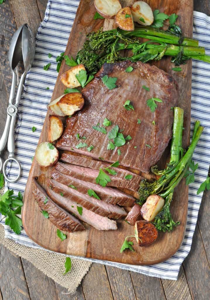 Sheet Pan Flank Steak with Crispy Potatoes and Broccolini The