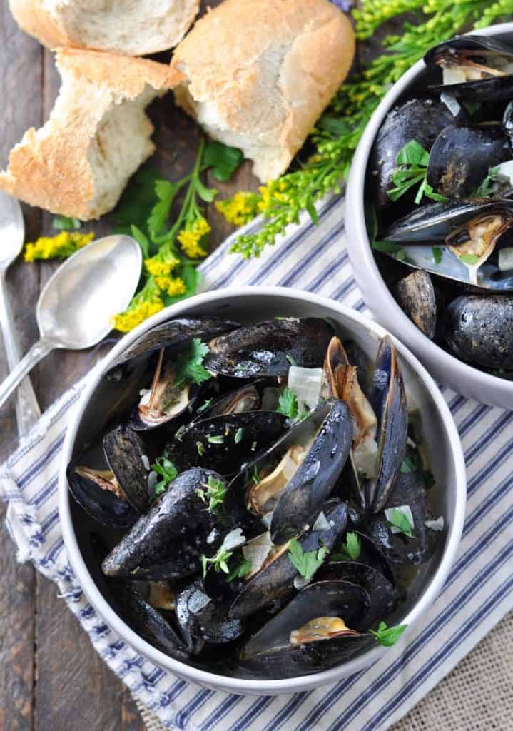 Steamed Mussels in Garlic and Herb Wine Sauce The Seasoned Mom