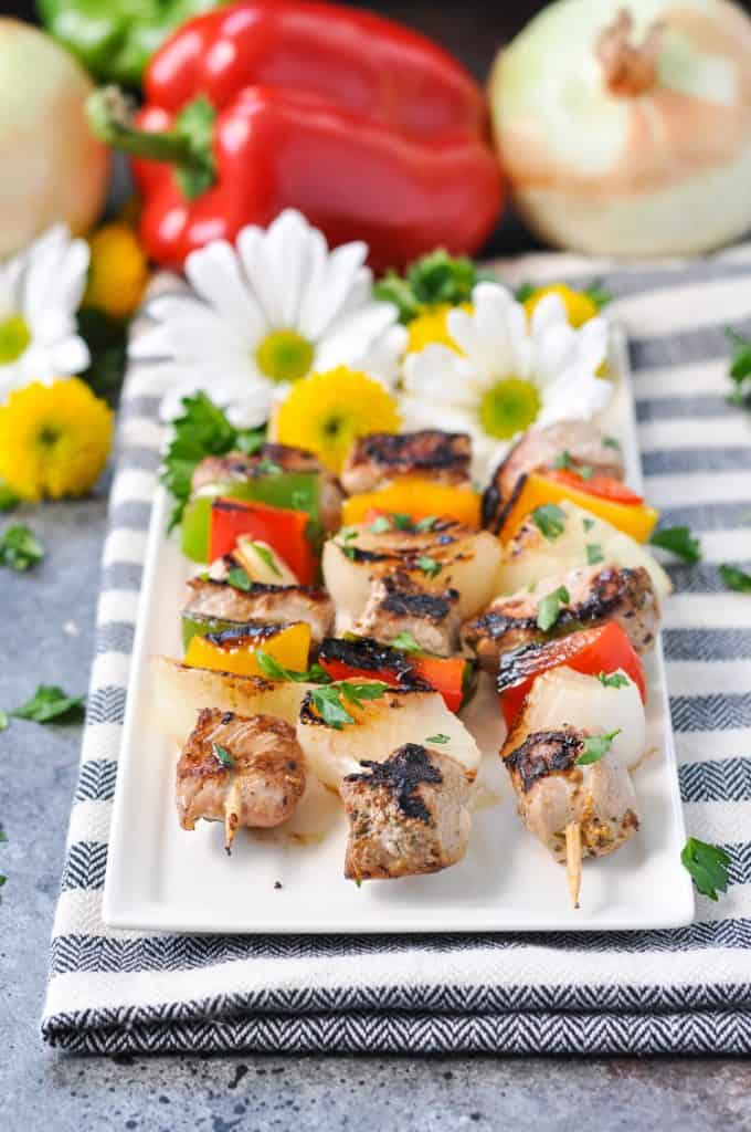 Garlic & Herb Grilled Pork Kabobs The Seasoned Mom
