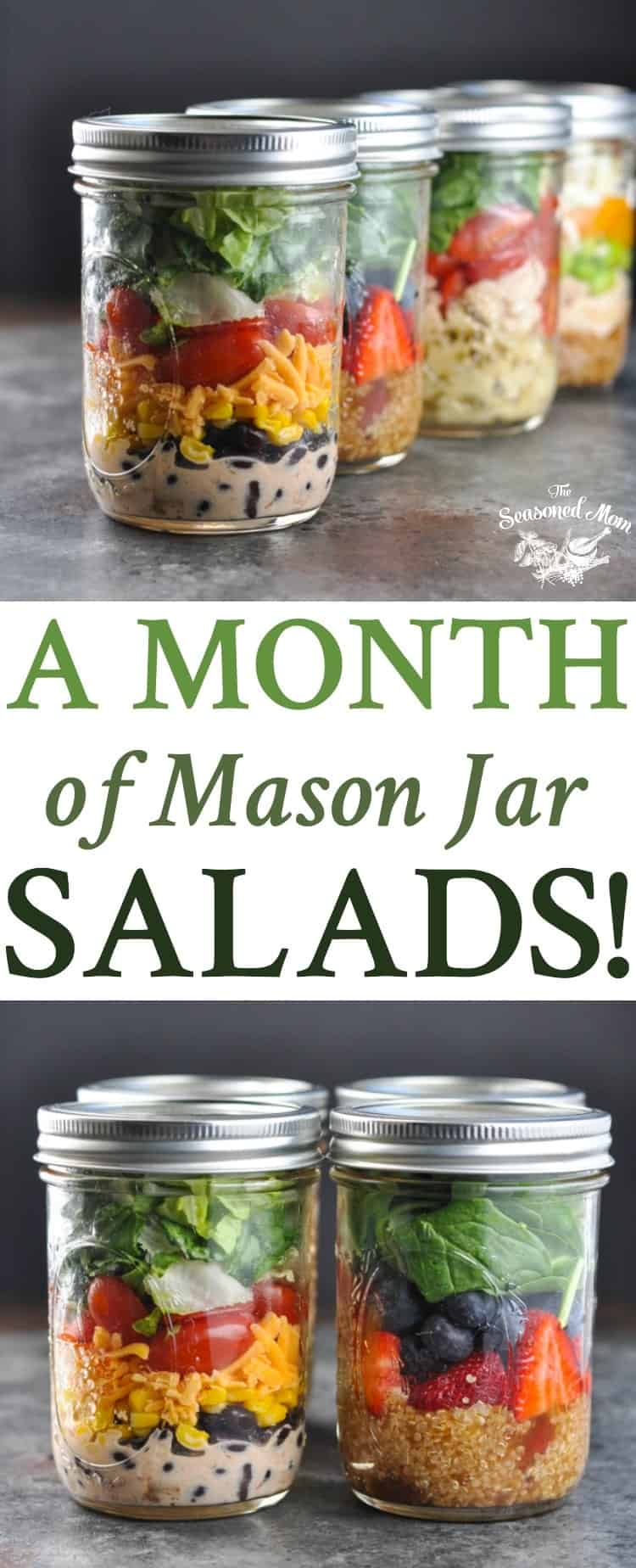 A Month of Mason Jar Salads! - The Seasoned Mom