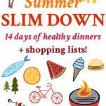 Long collage of healthy dinner recipes for summer