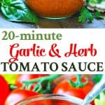 20-Minute Garlic and Herb Tomato Sauce - The Seasoned Mom - Fresh Mint And Garlic Tomato Sauce With Bright Zest