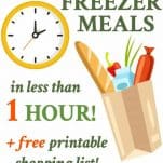Long collage image of 5 Healthy Freezer Meals