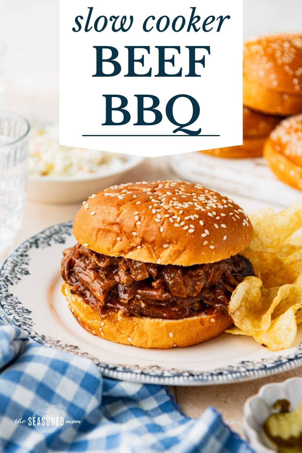 Slow Cooker BBQ Beef Sandwiches {Only 5 Minutes of Prep} – The Seasoned Mom