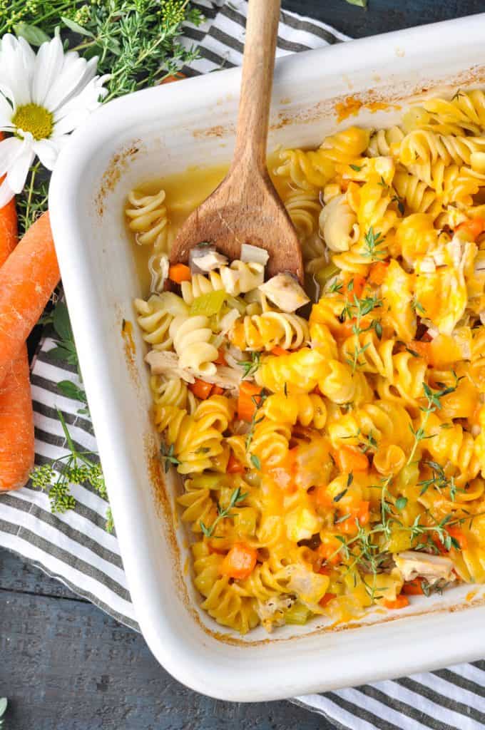Dump and Bake Chicken Noodle Casserole The Seasoned Mom