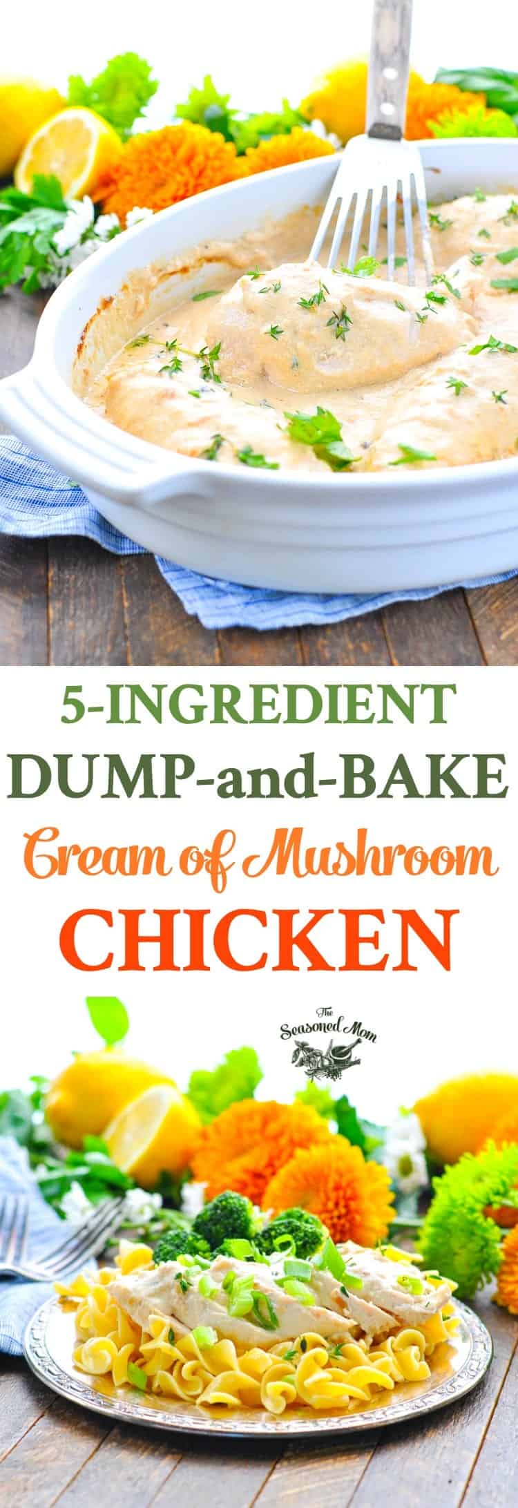 Dump-and-Bake Cream of Mushroom Chicken - The Seasoned Mom