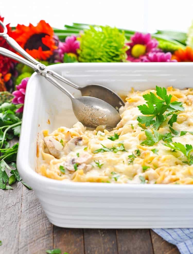 Dump-and-Bake Turkey Tetrazzini - The Seasoned Mom