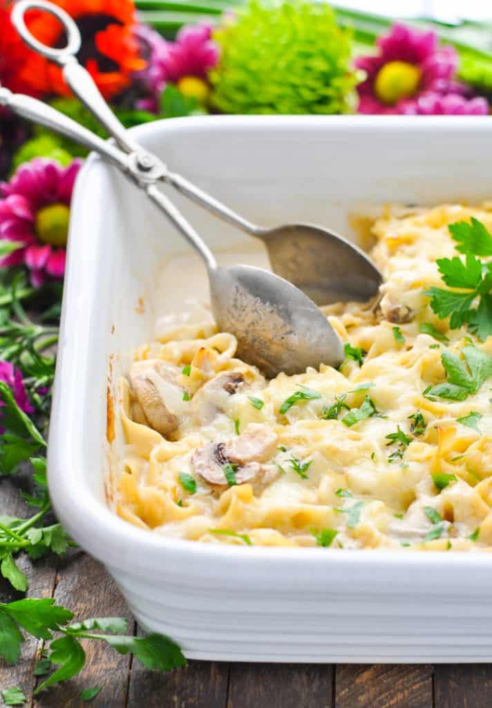 Dump-and-Bake Turkey Tetrazzini - The Seasoned Mom