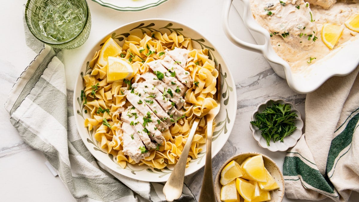Cream of Mushroom Chicken {5-Ingredient Dump-and-Bake Recipe}