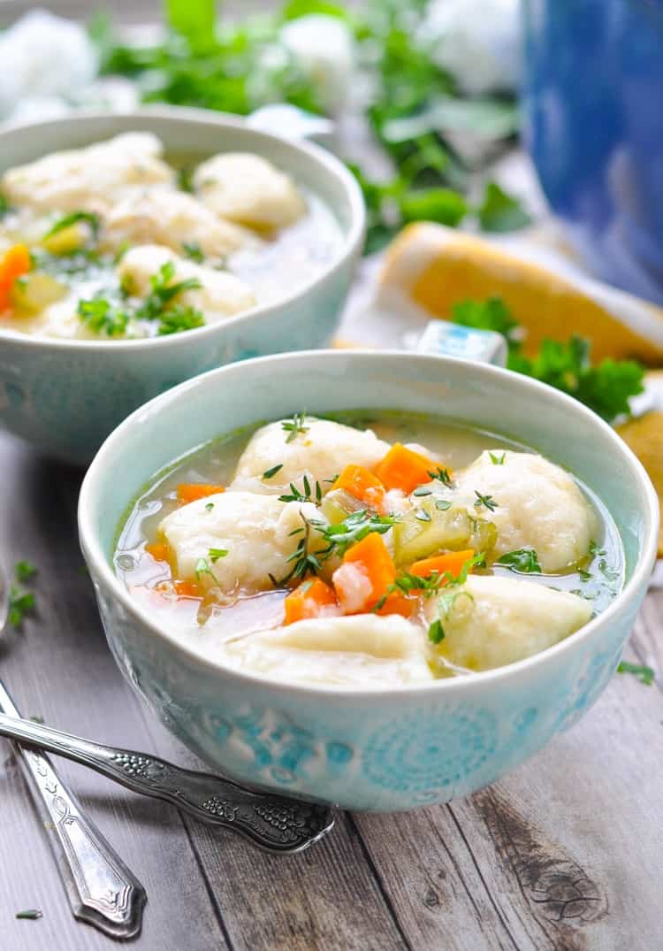 Dump-and-Bake Chicken and Dumplings is a cozy one pot meal! Easy Dinner Recipes | Chicken Breast Recipes | Slow Cooker Recipes #slowcooker #chicken #dinner #Southern