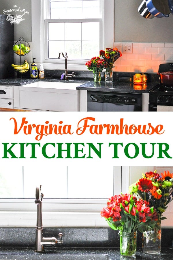 Long collage of Virginia Farmhouse Kitchen Tour