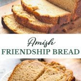 Long collage image of Amish friendship bread.