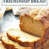 Amish friendship bread with text title box at top.