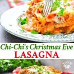 Long collage image of Lasagna Recipe