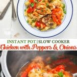 Long collage of Chicken with Peppers for the Instant Pot or Slow Cooker