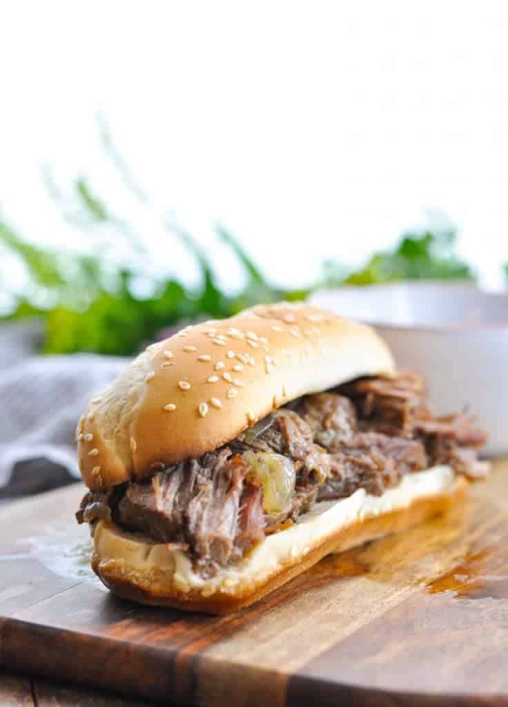 Slow Cooker French Dip Sandwiches The Seasoned Mom