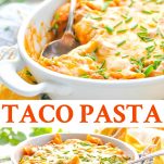 Long collage of Taco Pasta