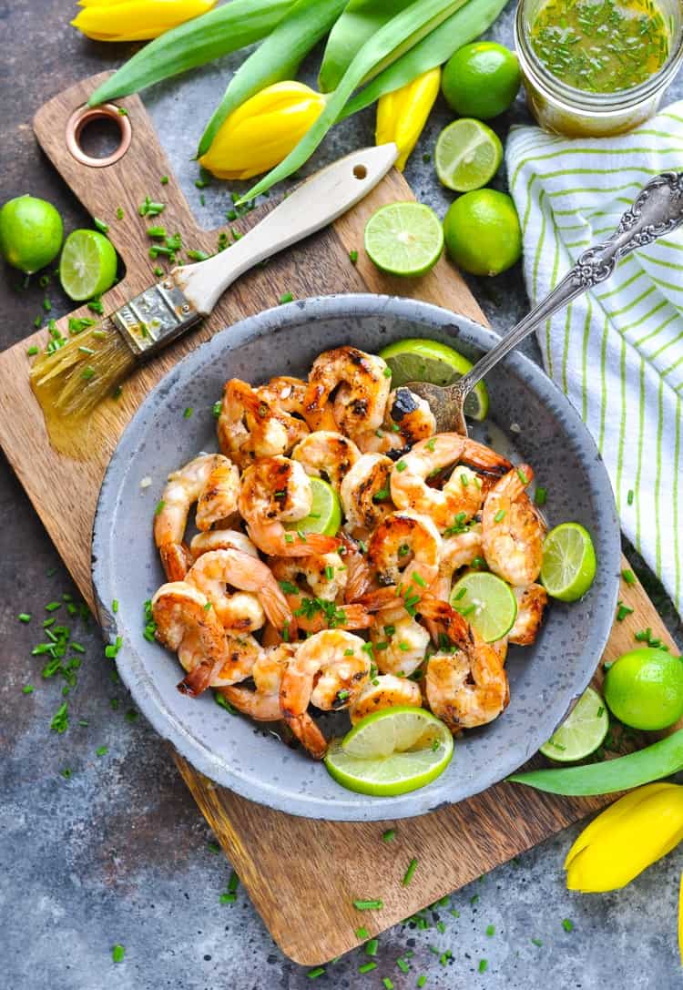 Grilled shrimp in a honey lime marinade.