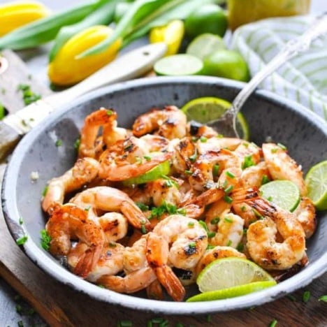 Grilled Honey Lime Shrimp is an easy and healthy dinner recipe!
