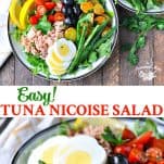 Long collage of Easy Tuna Nicoise Salad