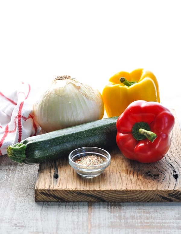 Vegetables to be used in Italian Sausage and Peppers recipe