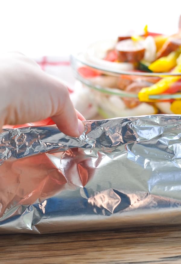How to seal a foil pack for the oven.