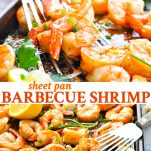 Long collage image of Barbecue Shrimp