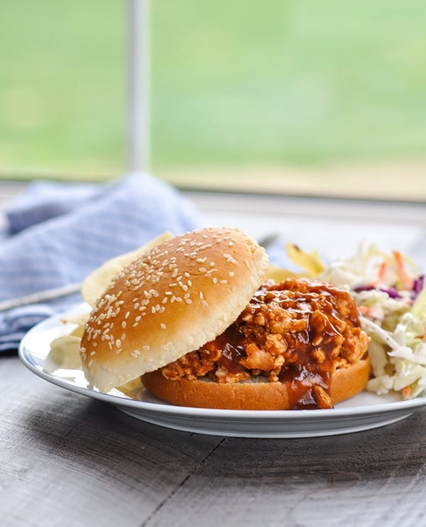 These turkey sloppy joes are a healthy slow cooker recipe for an easy dinner!