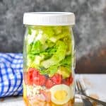 easy turkey cobb salad in a jar