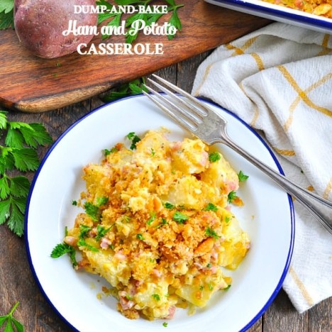 Try dump and bake ham and potato casserole for an easy dinner tonight!