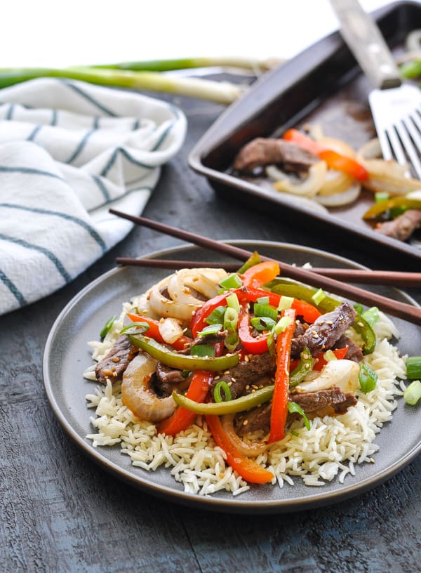 Chinese Pepper Steak can be made in 10 minutes with this easy dump and bake recipe