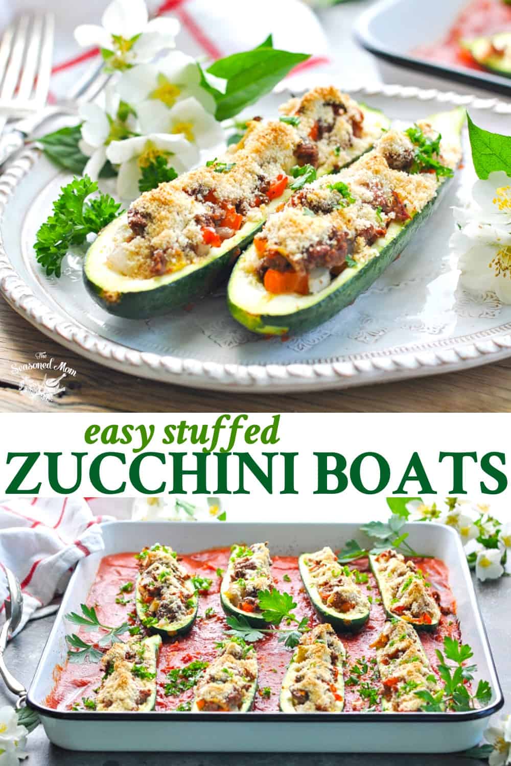 Easy Stuffed Zucchini Boats The Seasoned Mom
