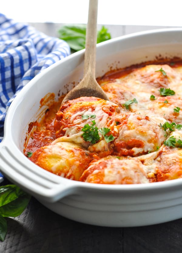 This ravioli casserole only requires 4 ingredients!
