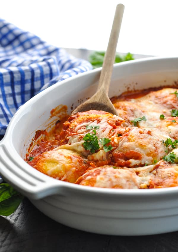 Ravioli casserole is an easy freezer meal