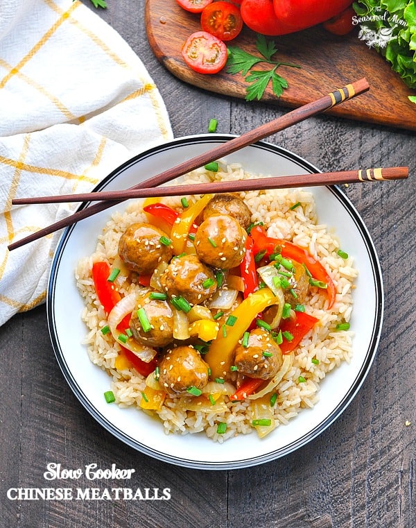 Slow Cooker Chinese Meatballs The Seasoned Mom