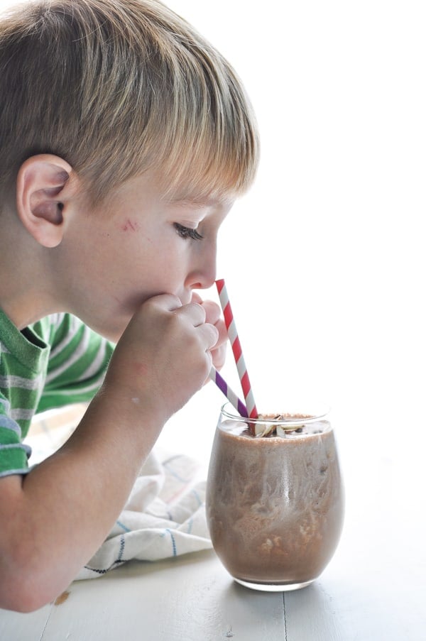 Child drinking smoothie