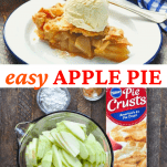 Collage of easy apple pie recipe
