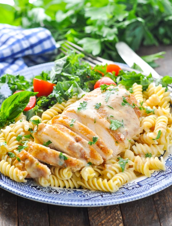 Baked Chicken Parmesan with creamy sauce