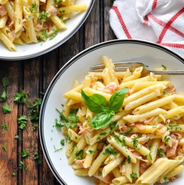 Penne with Prosciutto Parmesan Cream Sauce - The Seasoned Mom