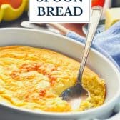 Virginia spoon bread recipe with text title overlay.