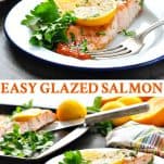 Long collage of an easy Honey Soy Glazed Salmon recipe