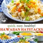 Long collage of Hawaiian Haystacks