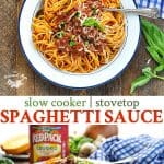 Long collage of Spaghetti Meat Sauce