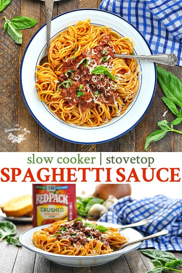 Spaghetti Meat Sauce {Slow Cooker or Stovetop} The Seasoned Mom