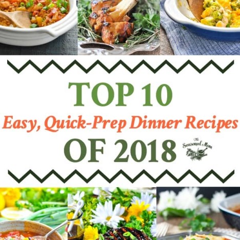 Long collage of Top 10 Easy dinner recipes from 2018