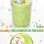 Long collage image of Healthy Shamrock Shake