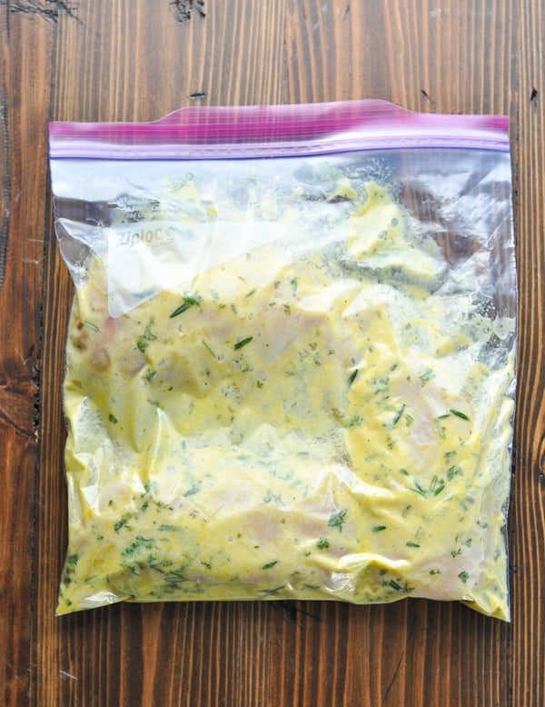 Marinating chicken breast in a ziploc bag