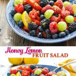 Long collage of Honey Lemon Fruit Salad