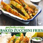 Long collage of Baked Zucchini Fries