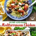 Long collage of Dump and Bake Mediterranean Chicken recipe